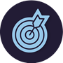 Icon of a target with an arrow sticking out of the bullseye