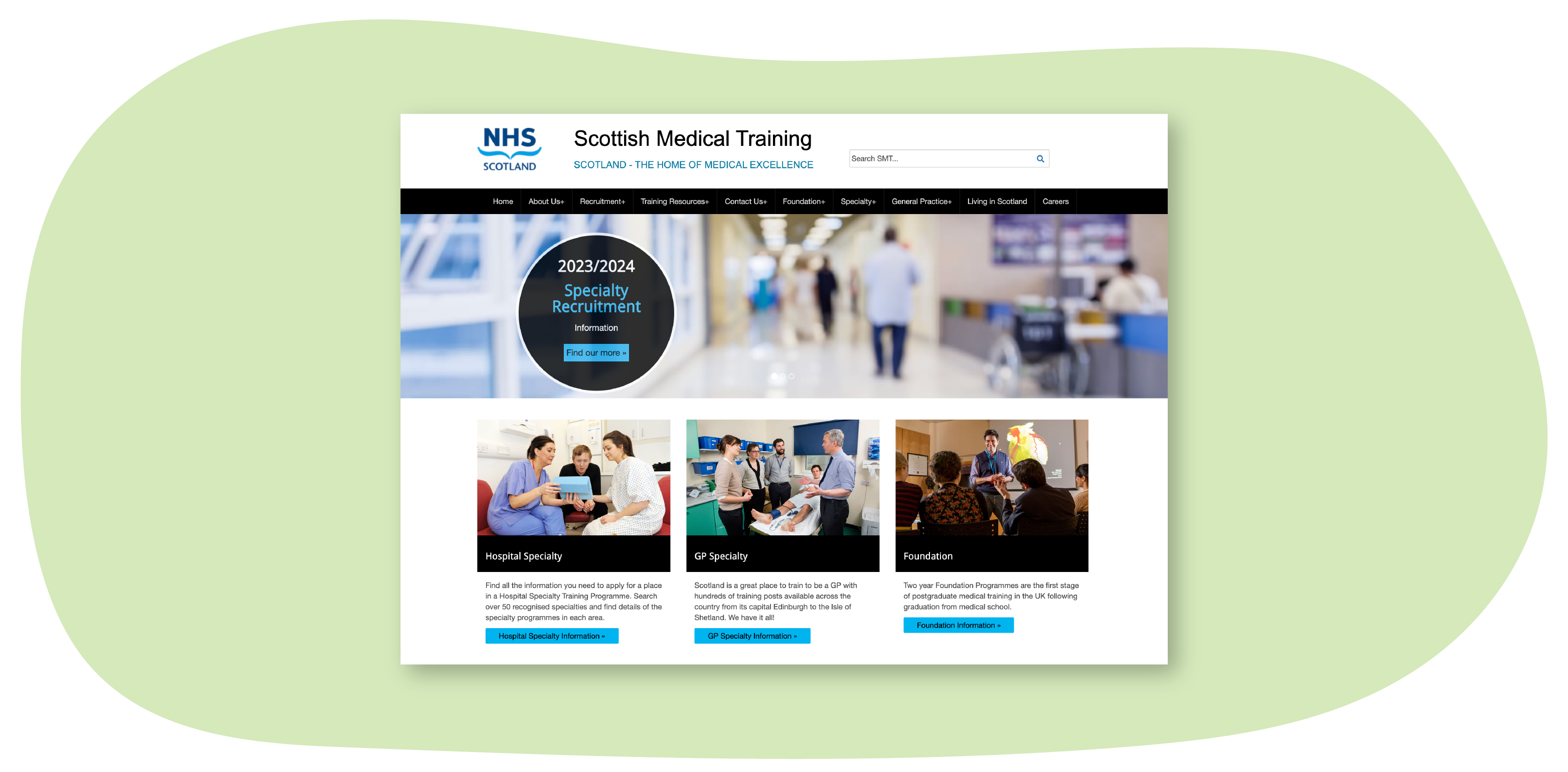 Image of Scottish Medical Training website home page