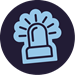 Icon of a flashing light alarm