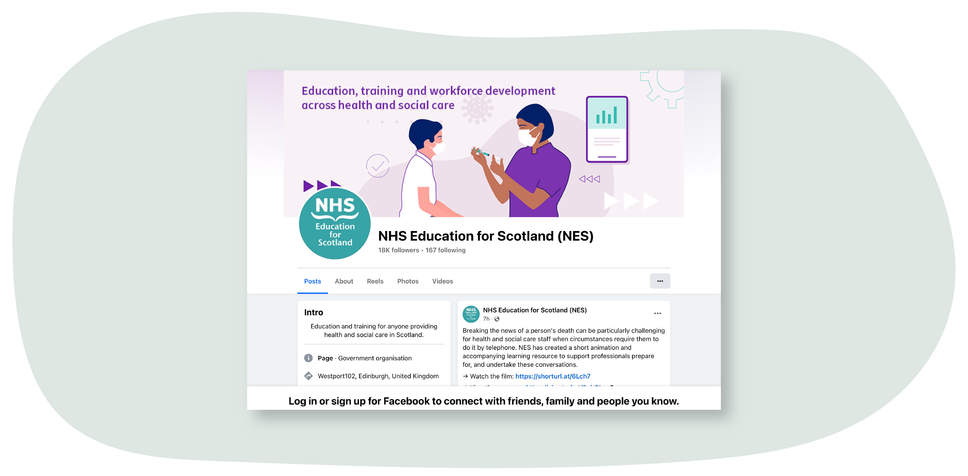 Image of NHS Education for Scotland Facebook page