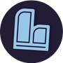 Icon of a descending bar graph