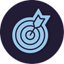Icon of a target with an arrow sticking out of the bullseye
