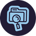 Icon of a file folder with a magnifying glass