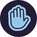 Icon of hand held up with fingers together