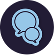 Icon of two overlapping speech bubbles
