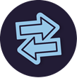 Icon of two arrows pointing opposite directions