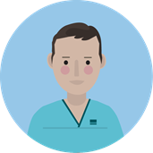 Portrait illustration of a white male AHP