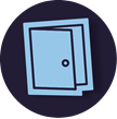 Icon of a partly open door