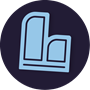 Icon of a descending bar graph